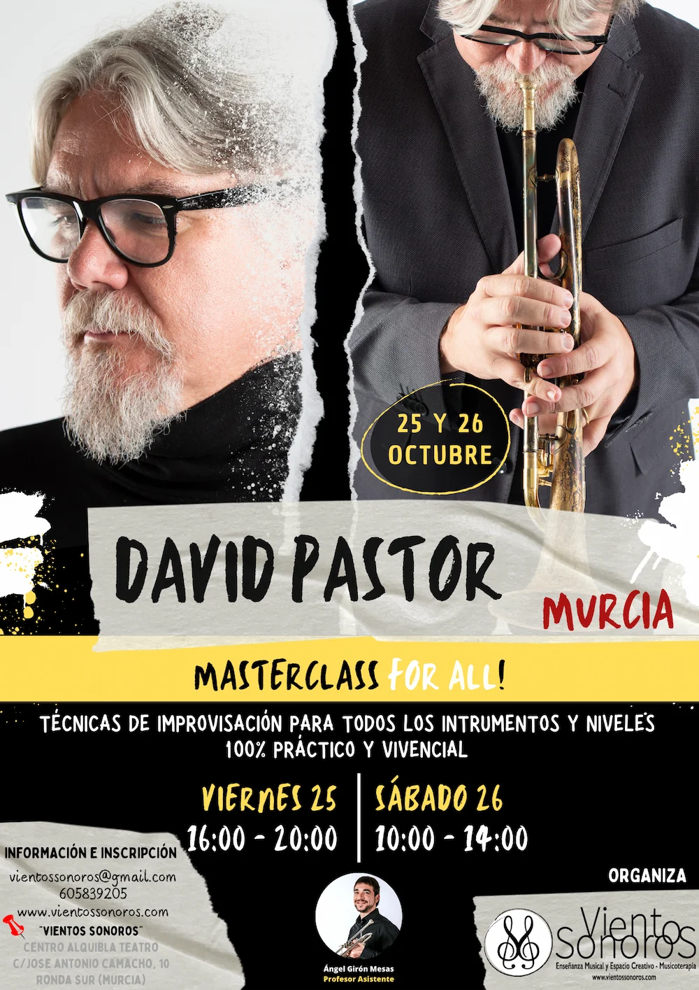 Proyectos en Movimiento 5 Cartel de la masterclass For All de David Pastor en Murcia